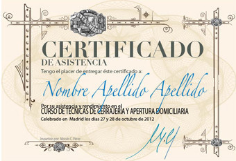 Certificado de asistencia
